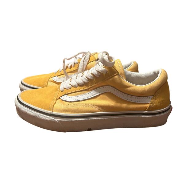 VANS women’s yellow sneakers lace up athletic skater size 8.5 - Picture 1 of 3